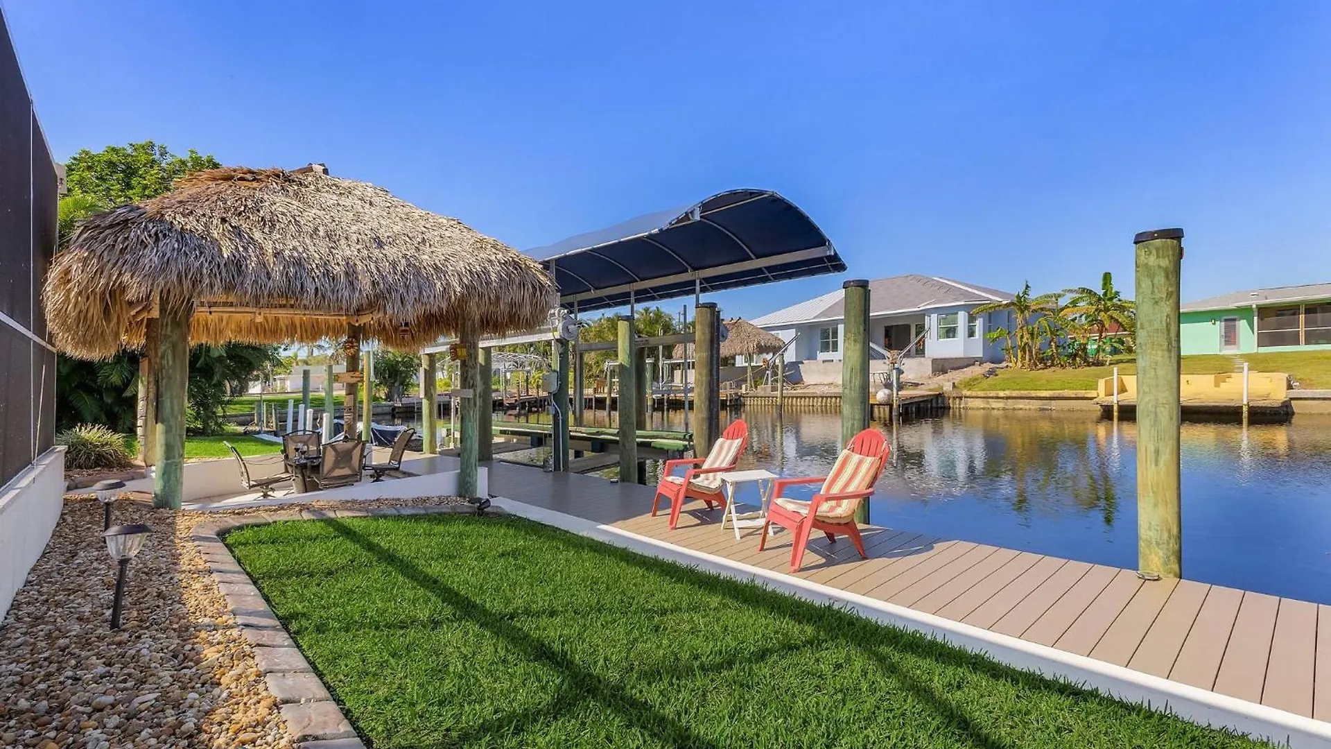 Gulf Access Dock With Tiki Heated Pool Casa Chillotta Roelens * Cape Coral