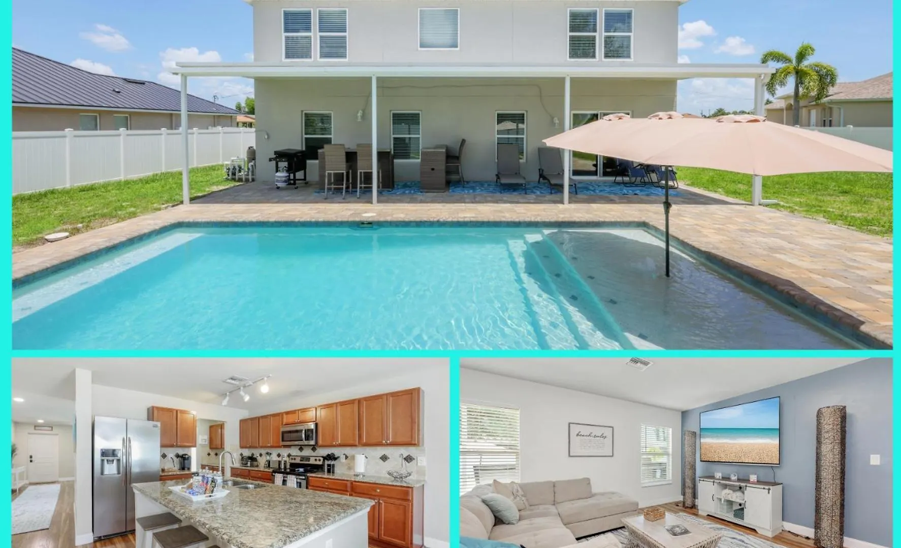 3400sqft! - Lovely Kitchen - Heated Pool Holiday home Cape Coral
